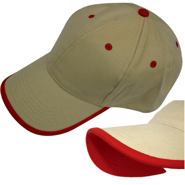 Match color trimmed bill baseball cap, cotton cap, 6 panel cap - Custom ...